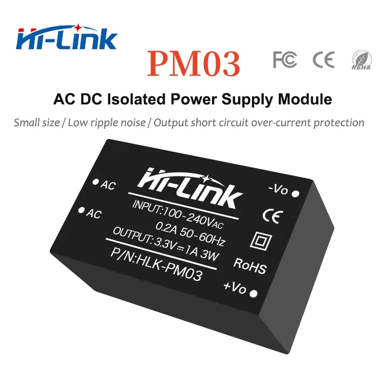 Hi-Link HLK-PM01 AC DC Step Down Converter Manufacturer 220V to 5V 3W Mini Intelligent Compact Power Supply Module