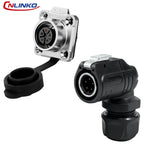 LP-16 2 Pin Right Angle Industrial Connector IP68 Waterproof Male Plug Female Socket Set Aviation Connector for LED Solar Use