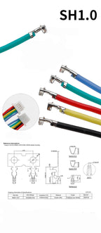 100pcs SH1.0 MX1.25 GH1.25 PH2.0 XH2.54 Soft Silicon High Temp Resist Terminal Wire Cable 10/20cm Single Double Terminal Crimped