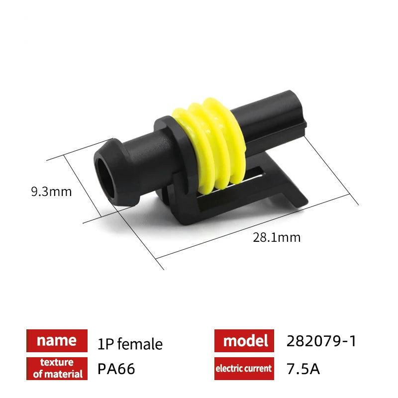 20/50/100Sets 1.5 Series AMP Automobile Connectors 1/2/3/4/5/6 Pin Super Seal Waterproof  Electrical Wire Connector PA66 Nylon