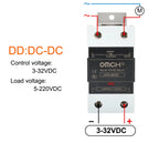 OMCH DIN Rail SSR Solid State Relay With Aluminum Heat Sink DA AA DD 3-32VDC 10A 25A 40A 60A 80A 100A 120A Single Phase Control