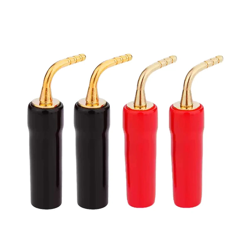 YYTCG 4pcs 4mm Banana plugs Y plug Pin plug Gold plated Speaker Connector Adapter No welding DIY Audio wire Connector