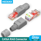 Hoolnx Tool Free RJ45 Connector, Tool Less UTP CAT6 CAT6A Field Termination Modular Plug for Solid Stranded Lan Ethernet Cable