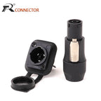 2pcs 3Pins Waterproof IP65 True Locking Powercon Male Plug Jack Power Female Sockets Chassis Wire Connectors