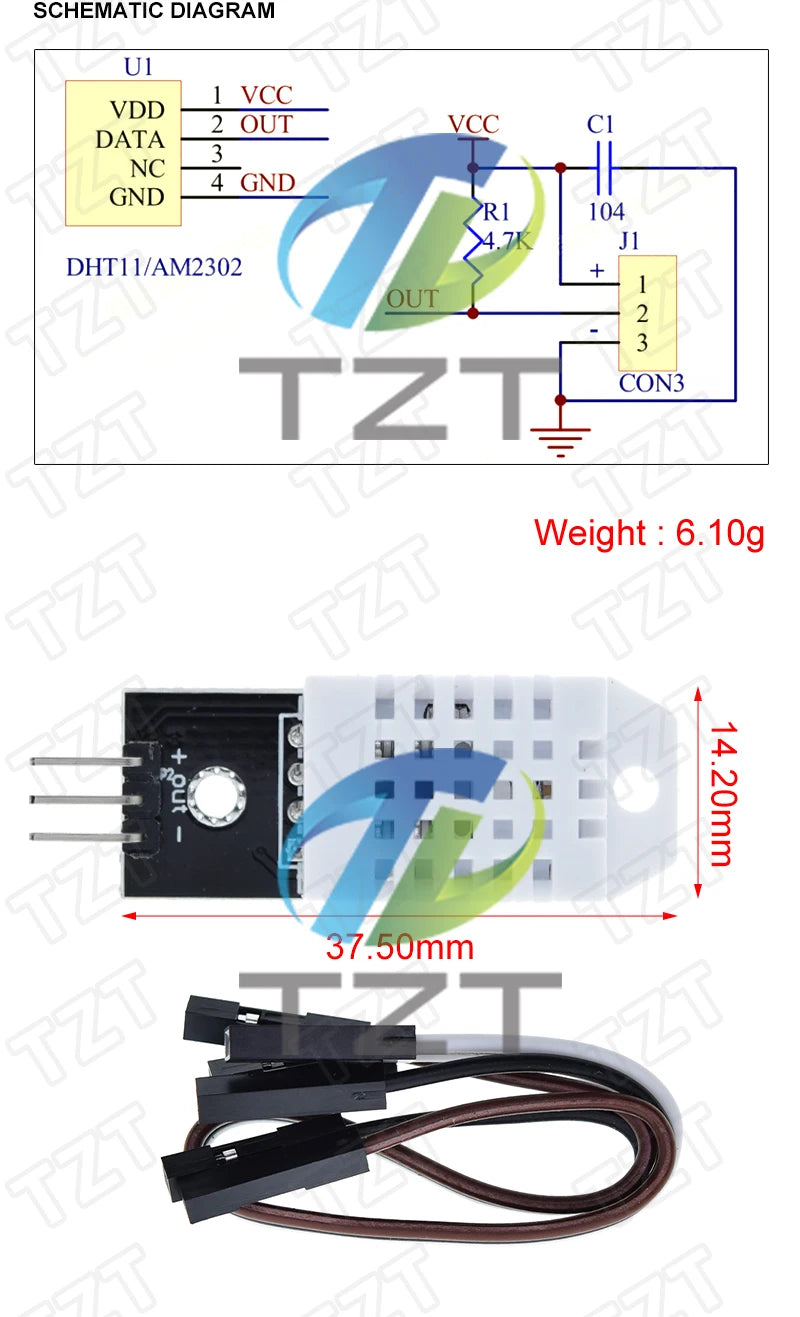 1/3PCS AM2302 Digital Temperature and Humidity Sensor DHT22 Module Electronic DIY