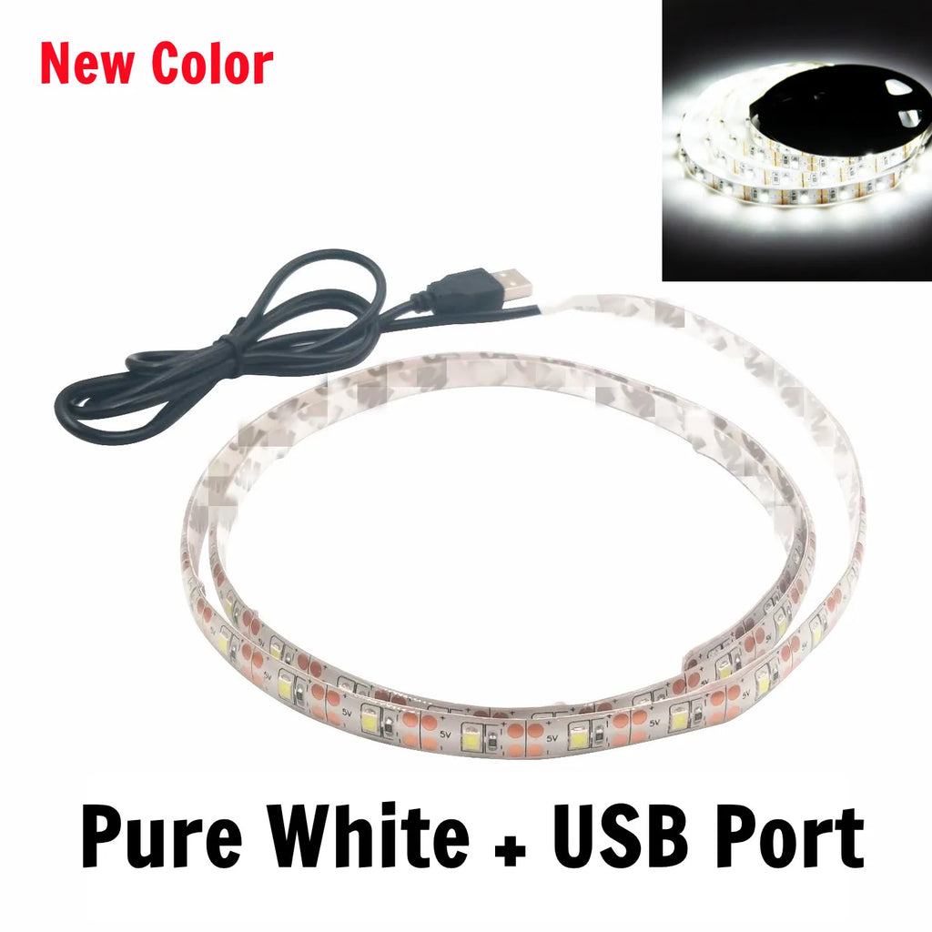 DC 5V USB LED Strips 2835 White Warm White LED Strip Light TV Background Lighting Tape Home Decor Lamp 1M 2M 3M 4M 5M LED Strip