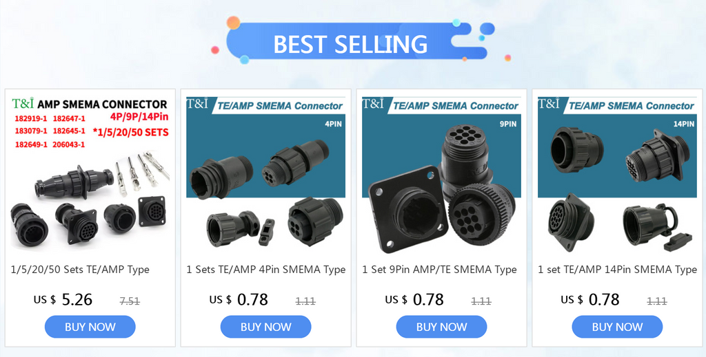 1/5/20/50 Sets TE/AMP Type 4P/9P/14Pin SMEMA Connector Aviation Plug Sheath with Tail Clamp Terminal for SMT Equipment 206043-1