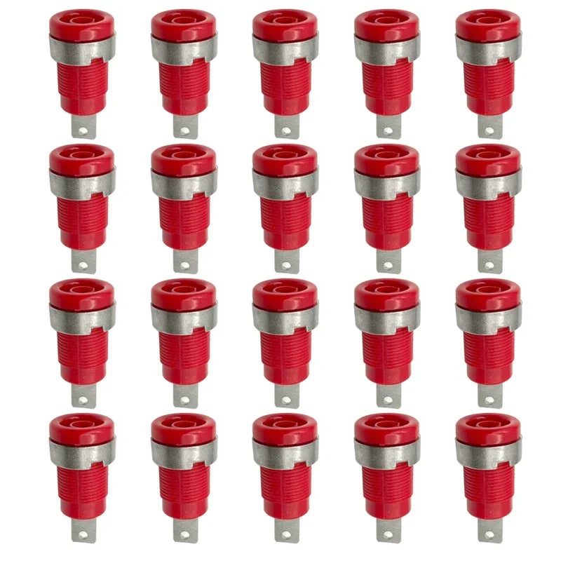 20PCS 4mm Banana Socket Connector 32A Insulated Female Jack 5 Colors Panel Mount Connector for Electrical Connection
