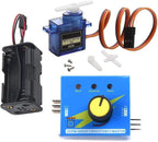 Servo Motor Tester Kit SG90 9g Micro Servo 180 Degree + RC Micro Servo Tester Controller with Power Supply Case 4AA Battery Hold