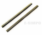 10Pcs 2.54mm Hole Female Header Round Pin Heade Straight Single/Double Row Optional 1x40P 2x40P PH3mm Single Row Gold-plated