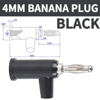 4mm 90 Degree Stackable Banana Plug, Solderless Side Entry Connector for Multimeter Test Leads, Audio Equipment and Power Supply