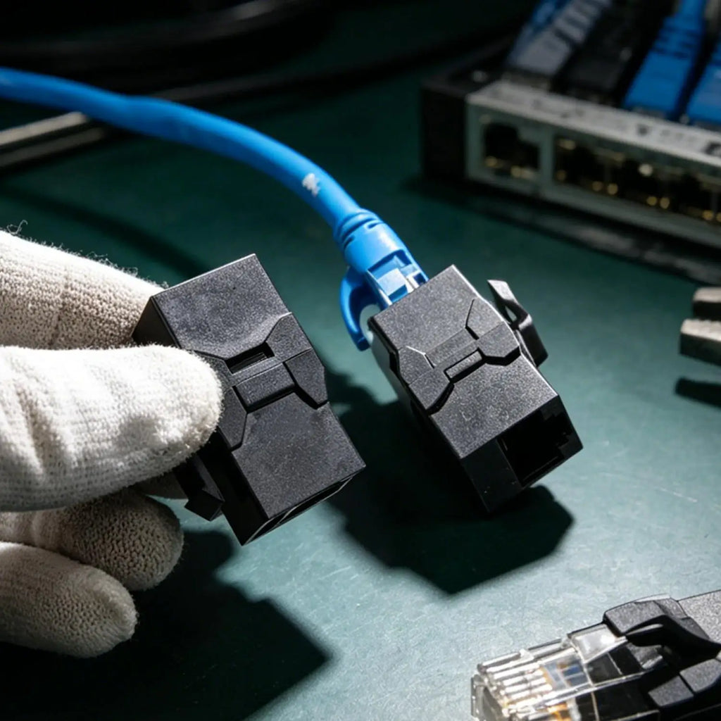 Universal Straight-Through RJ45 Cat6 CAT6A Keystone Module Extender Adapter Coupler Plug CAT6a RJ45 Inline Coupler Keystone Jack