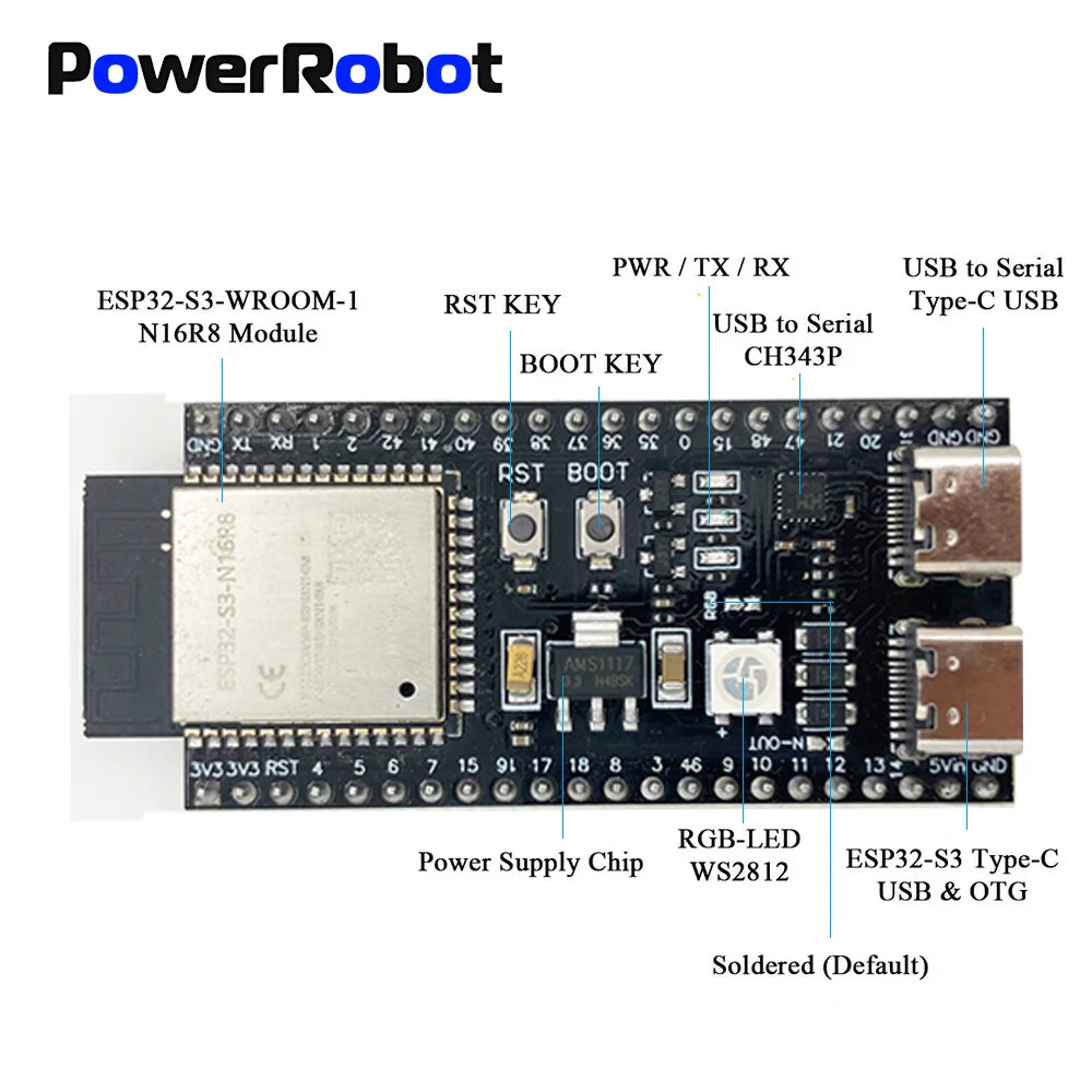 ESP32-S3 Wifi BT Module Development Board 44Pin Type-C for Arduino IDE ESP32-S3-WROOM1 N16R8 N8R2 ESP32 S3 16MB Flash 8M PSRAM