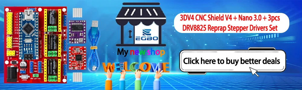 3DV4 CNC Shield V4 + Nano 3.0 + 3pcs DRV8825 Reprap Stepper Drivers Set For Arduino