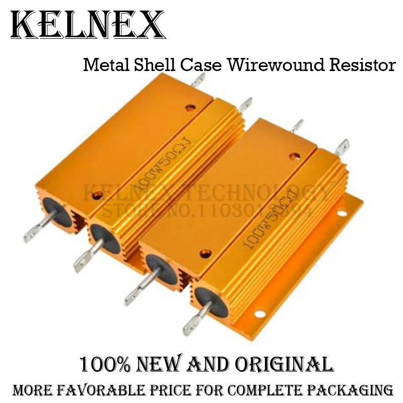 50W 100W Aluminum Power Metal Shell Case Wirewound Resistor 0.01R ~ 100K 1 4 6 8 10 20 200 500 1K 10K ohm resistance RX24 DSSRQI