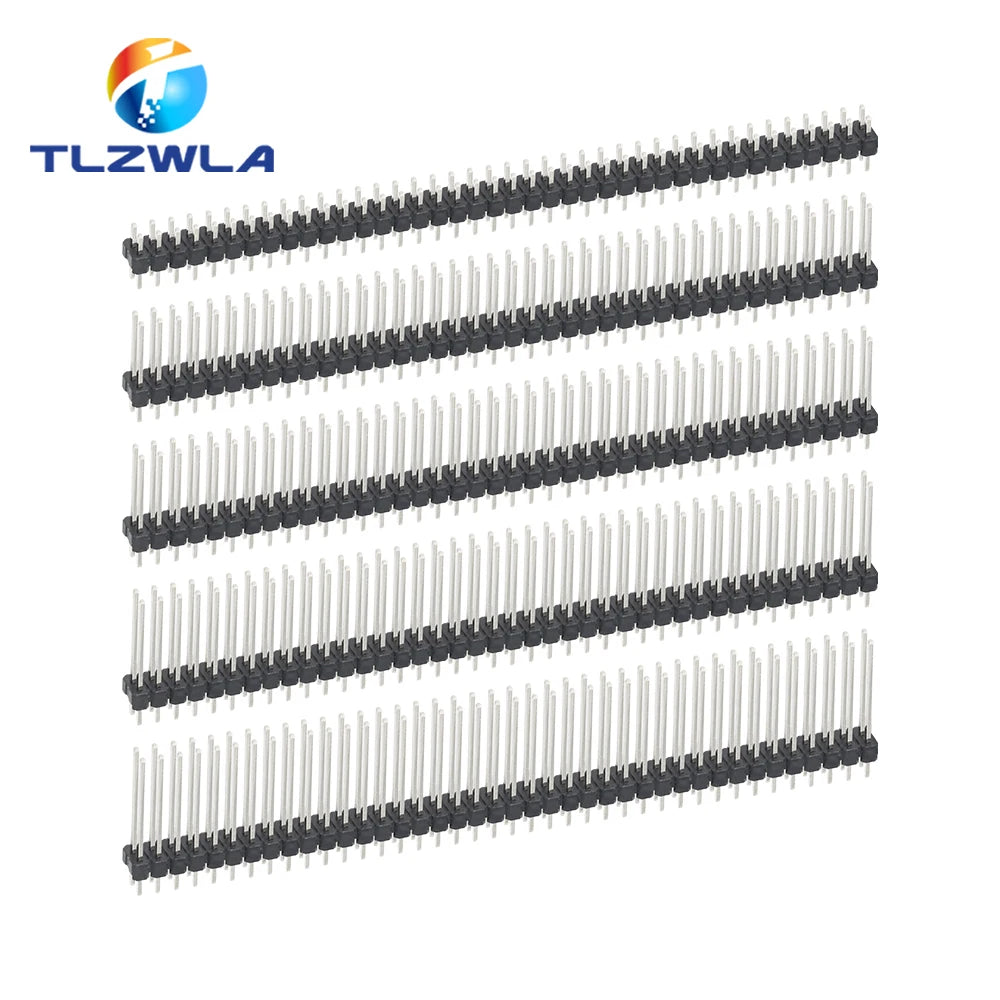 2.54mm 2X40 Pin Single Double Row Male Connector PCB Board Pin Header Long 8.5/11.5/13/14/15/17/19/25/30mm 1X40P Strip Pinheader