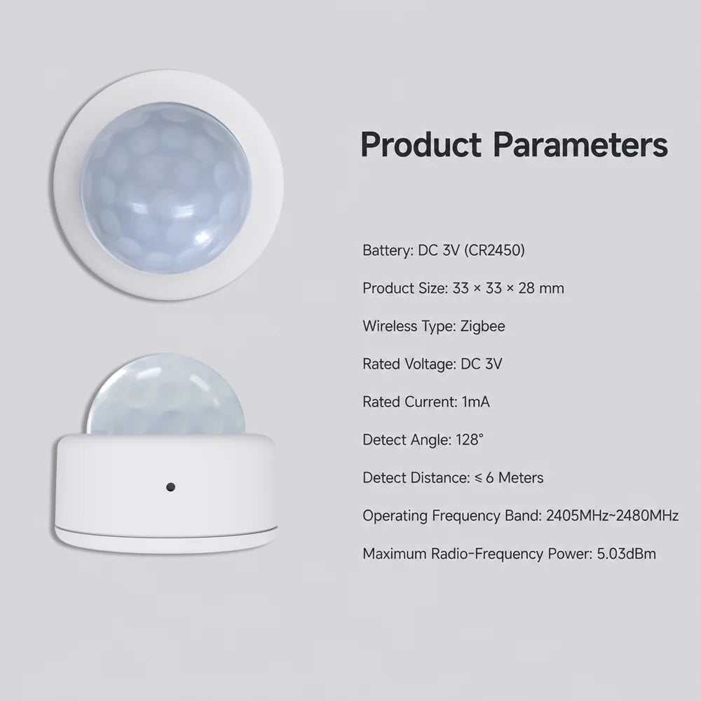 Tuya Zigbee 3.0 Motion Sensor Infrared Human Body Infrared Sensor Works With Tuya Smart Life Zigbee2MQTT Home Assistant ZHA