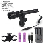 500Yards C14 Tactical Infrared Flashlight IR 850nm 940nm LED Zoomable 1 Modes Hunting Torch 18650 Night Vision infrared Device