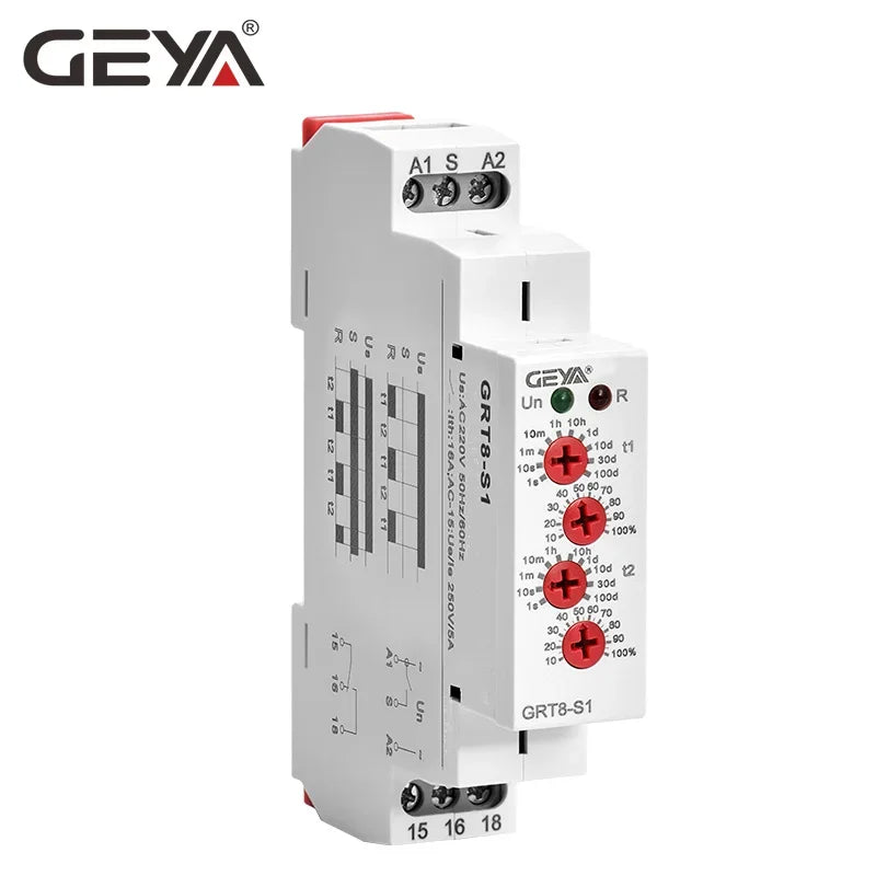 GEYA GRT8-S Cycle Timer Relay 12V Cycle Timer 16A Electronic Repeat Relay 24V AC Relay  220V AC Relays