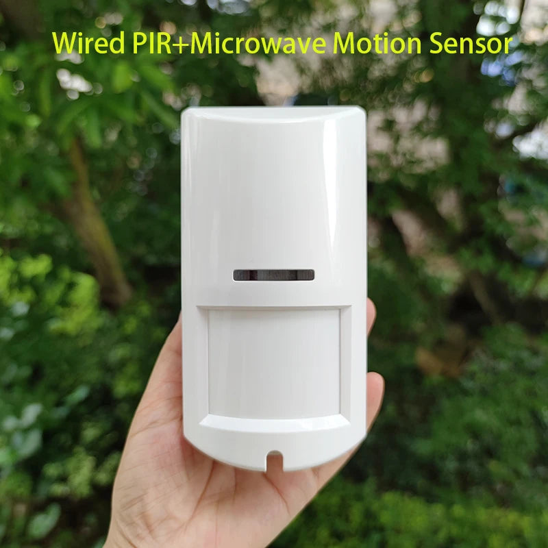 Security Alarm Outdoor Waterproof Wired Motion Sensor Dual Tech PIR Microwave Detector Anti-Pet Occupancy Sensor for Home Office