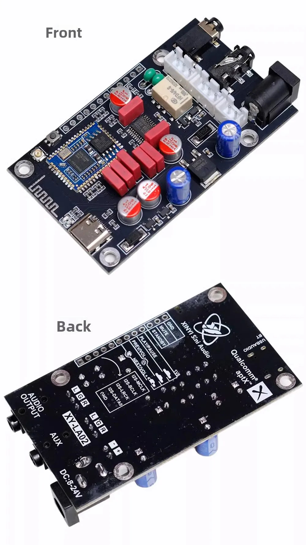 QCC5125 pcm5102 Qualcomm Bluetooth Decoder Receiver Module aptx LDAC Hi-Fi Lossless HIFI