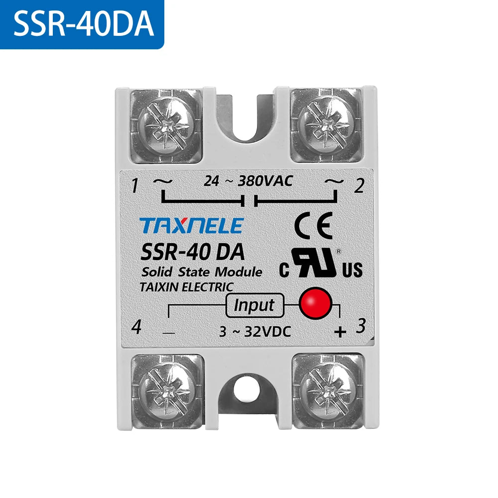 Single Phase Solid State Relay SSR-40DA SSR-25DA SSR-10DA DC To AC 3-32VDC Input 24-380VAC Output Solid State Relay