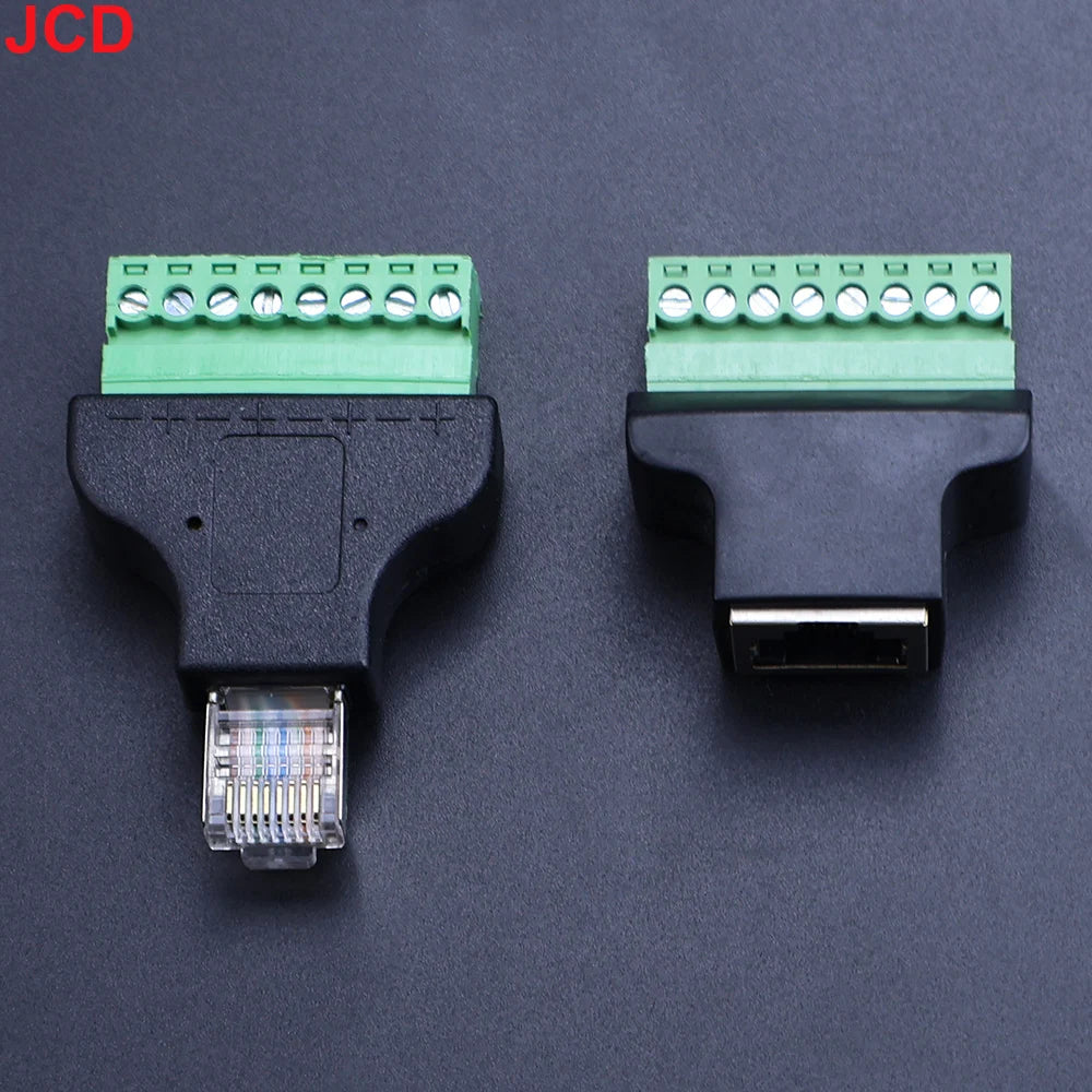 1pc High Quality RJ45 To Screw Terminal Adaptor RJ45 Male Female To 8 Pin Connector RJ45 Splitter For CCTV DVR CCTV Accessories