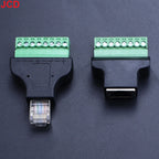 1pc High Quality RJ45 To Screw Terminal Adaptor RJ45 Male Female To 8 Pin Connector RJ45 Splitter For CCTV DVR CCTV Accessories