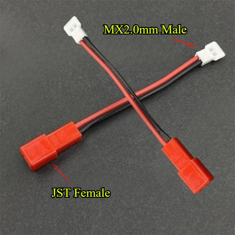 5-50Pcs/lot MX2.0mm Male Head To JST/SM/PH2.0mm 2P Female Head Lipo Battery Adapter Cable Line 5CM 22AWG For RC Car Accessories