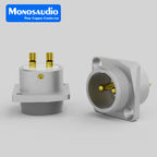 Monosaudio Pure Copper 2pin GX16 Male Socket Chassis GM16 24K Gold Plated Micro Male Connector
