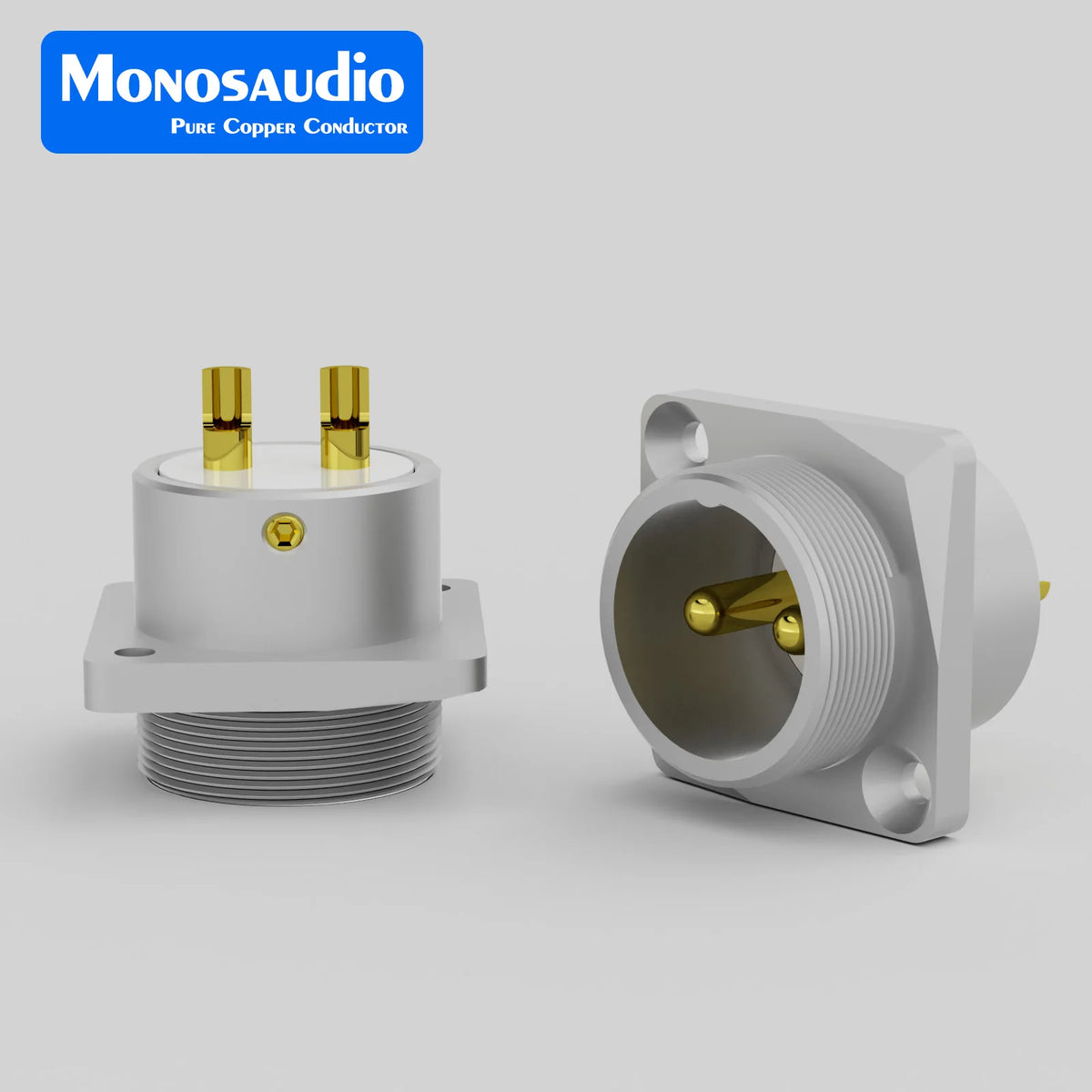 Monosaudio Pure Copper 2pin GX16 Male Socket Chassis GM16 24K Gold Plated Micro Male Connector