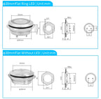 12mm 16mm 19mm 22mm Ultra-short Style Microtravel Stainless Steel Push Button Switch Led Lamp Self-reset/Momentary Normal Open