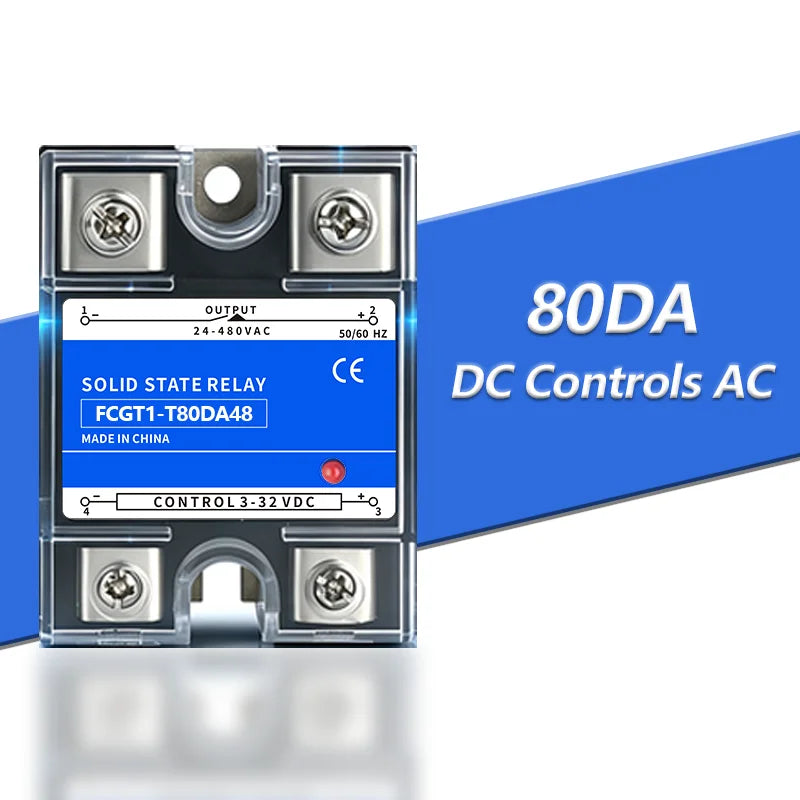 SSR Solid State Relay 10A 25A 40A 60A 80A 100A 120A Single Phase Control Relay DC TO AC DC TO DC AC TO AC