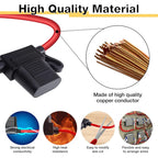 2-10PCS Inline Fuse Holders 12V,10/12/14/16/18 AWG Inline Fuses,Waterproof Fuse Holder with 10A-40A ATC/ATO Standard Blade Fuses