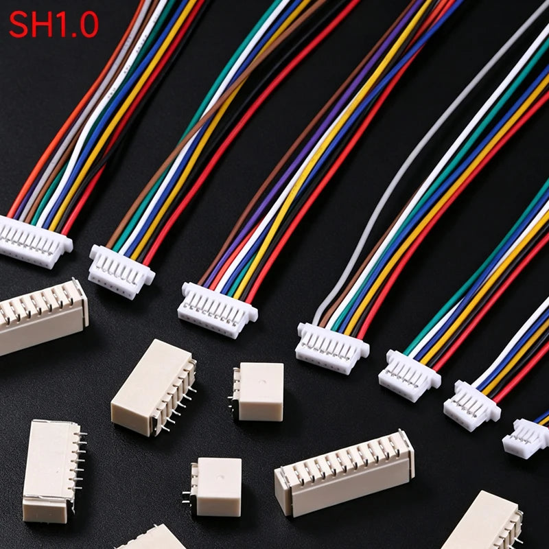 5Sets Electronic Connector Kit with Cables SH1.0 JST1.25 ZH1.5 PH2.0 XH2.54 Female to Male 2-10 Pin Options for DIY Projects