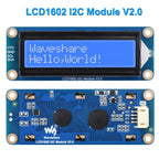Waveshare LCD1602 I2C LCD Module 16x2 Character 3.3V/5V Backlight Adjustable for Arduino Raspberry Pi  5 Pico ESP32 Jetson Nano