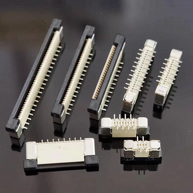 10PCS 0.5mm Pitch FFC/FPC Socket Connector 0.5mm Pitch Locking Vertical SMD Staggered Pins 4P 6P/8P～50P 60P
