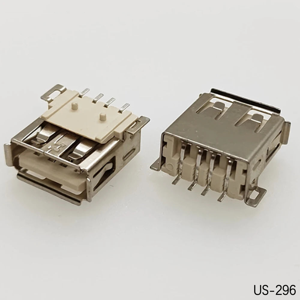 5PCS USB2.0 Female USB Socket Connector 4P USB 2.0 4 Pin Female USB 2.0 Transfers Jack For Laptop Notebook Computer USB Type A/B