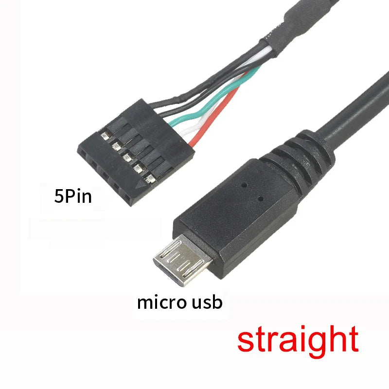 PC Computer Motherboard 9P to Micro USB to DuPont 2.54mm 5Pin DuPont USB to Micro USB Data Cord Aluminum Foil + Woven Mesh Cable