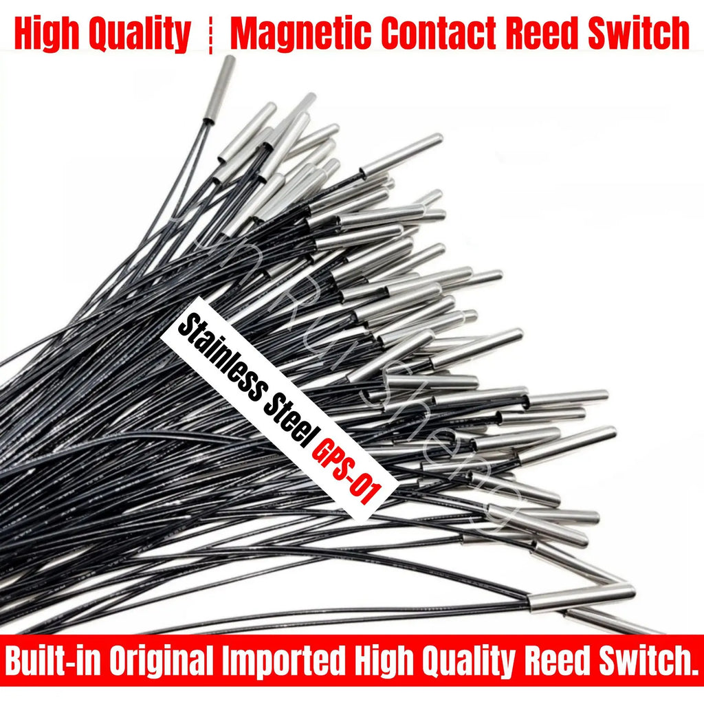 5PCS Stainless Steel GPS-01 Reed Contact Switch Normally Open NO 10W 220V Magnetic Control Tube 25MM Waterproof Induction Sensor