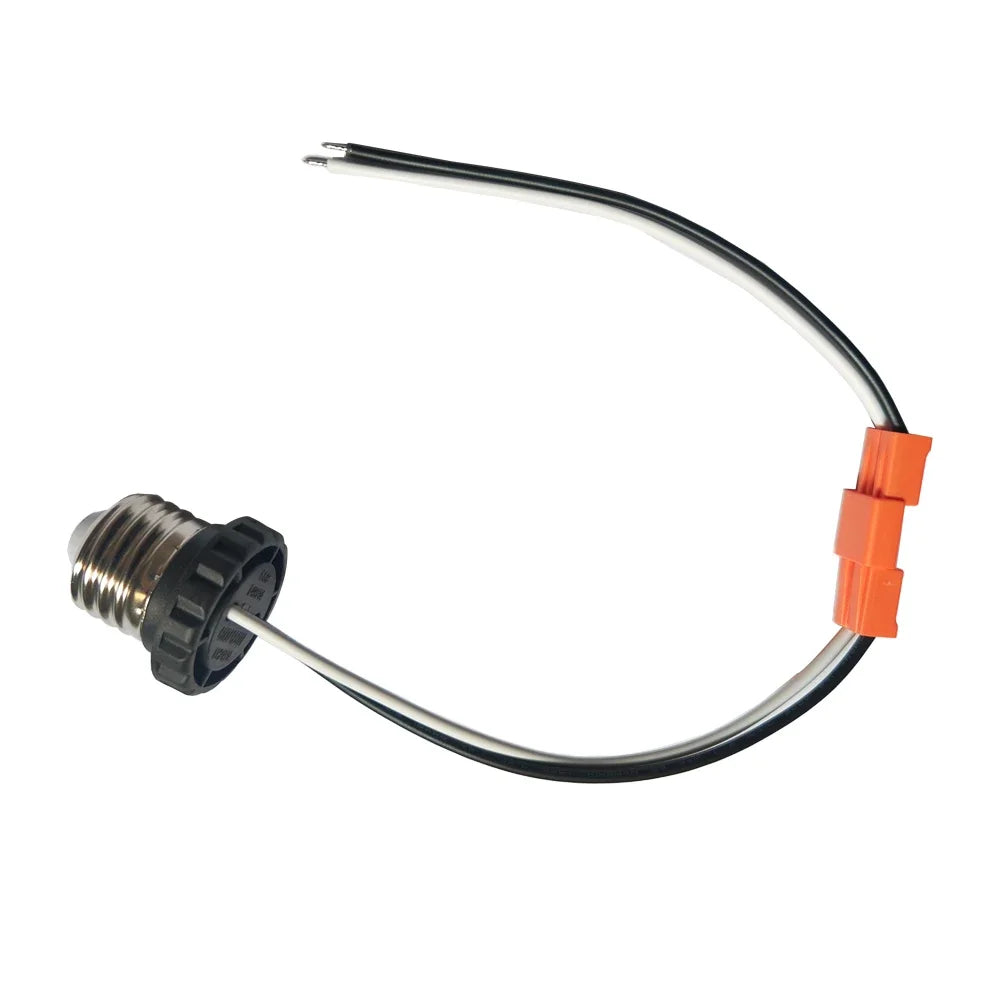 2pcs E26 Edison Screw ETL Approved LED Ceiling Recess Downlight Easy Install Lamp Base Socket With/Out 2p Orange Connector