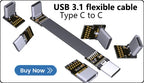 Hoqo Flexible Flat Cable For Raspberry Pi Type-C Mini/Micro USB Extension Ribbon FFC FPV Slim Flat Soft Flexible FPC Charge FPV