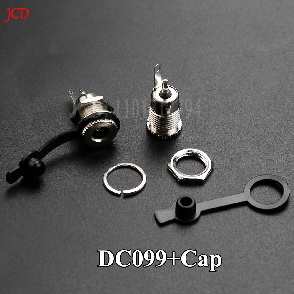 1/2/5PCS DC099 5.5*2.1 5.5*2.5  DC Power Jack Socket Female Panel Mount Connector metal 5.5 mm x 2.1mm With Waterproof Cap
