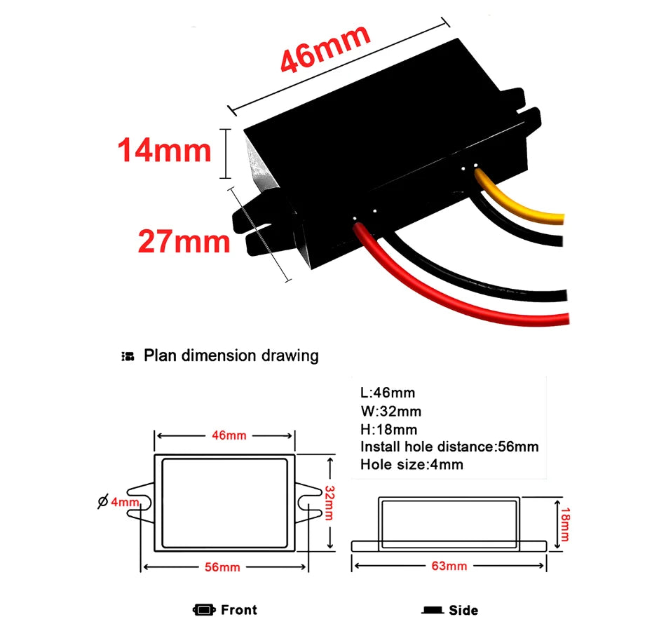 12V 24V to 5V 5A 3A 10A DC-DC Step Down Power Converter Voltage Power Supply 8-36V Buck 5V Switching 12Volt to 5Volt for Car LED