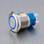 ABILKEEN 16/19/22MM LED Ring Light Metal Push Button Switch 1NO1NC/2NO2NC LED Ring Light Momentary/Latching Push Button Switch