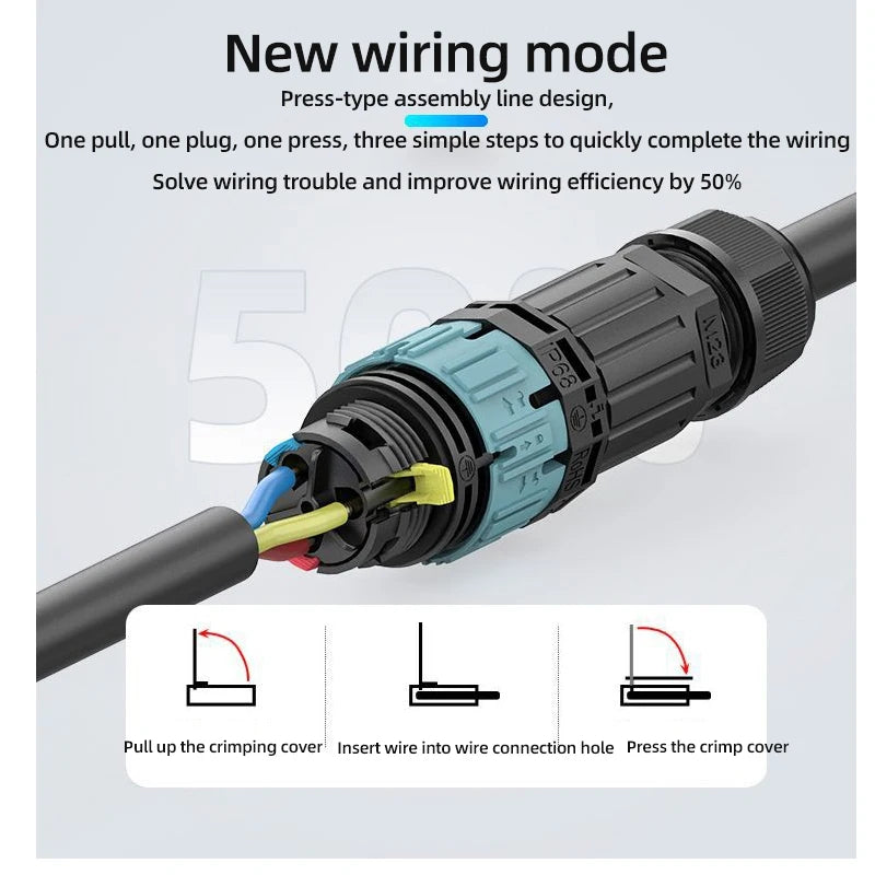 P23 quick connection waterproof connector IP68 waterproof connector male and female aviation plug LED adapter cable connection