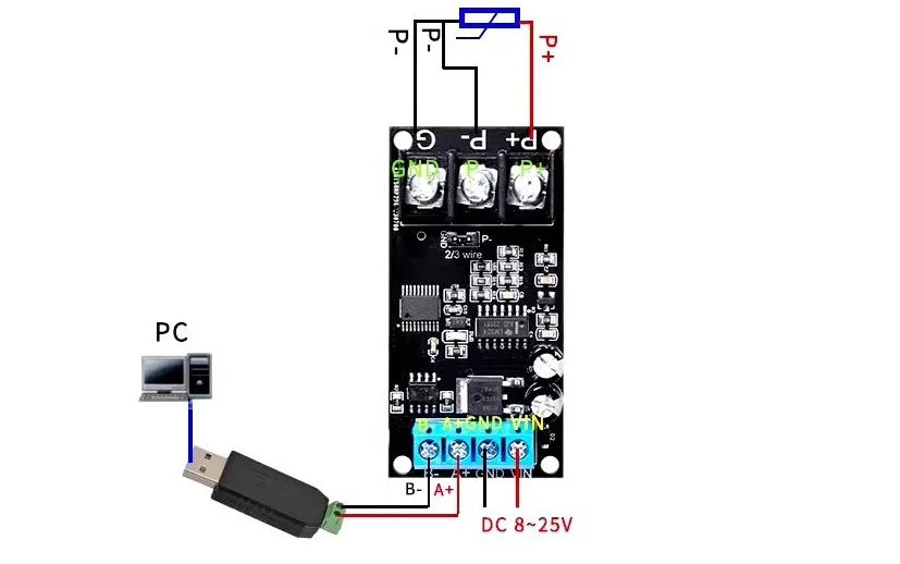 RS485 MODBUS RTU Transmitter Module For PT100 Platinum Resistance Thermocouple Temperature Sensor