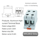 Aluminum Power Distribution Block WKL 50/95/150/240 mm² Cable Connector Din Rail Terminal Block Box WKL50/WKL95/WKL150/WKL240