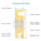 5pcs Mini ANL Auto Fuse Electric AFS 30A 40A 50A 60A 70A 80A 100A 125A 150A 5V 12V 24V 32V Fast Blow Blo Cutoff Car Fusee