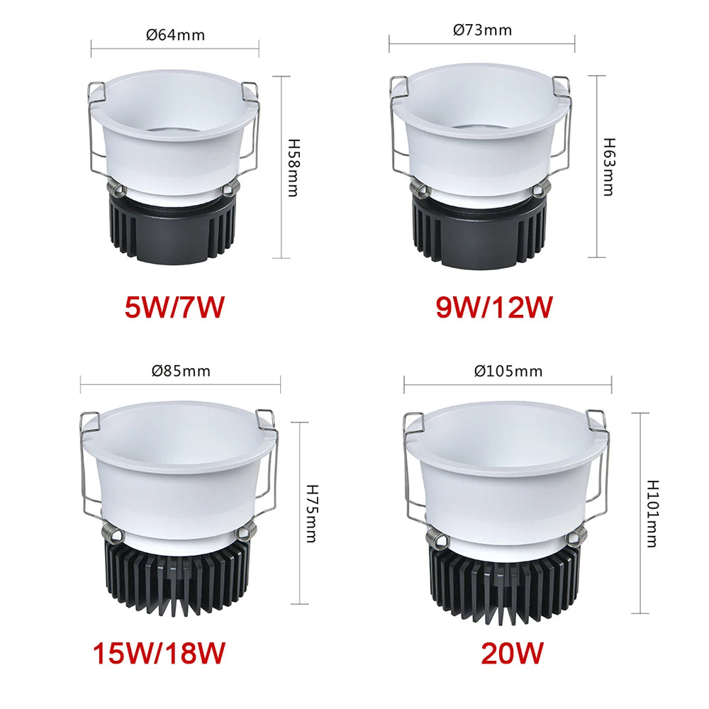 Narrow Border Adjustable Dimmable Embedded LED Spotlight Tuya Bluetooth/Zigbee Matter 3CCT Smart LED Ceiling Home Commercial